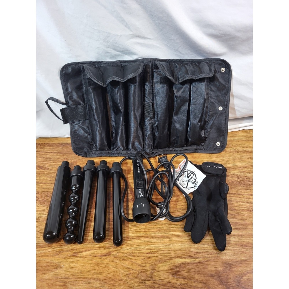 NuMe Lustrum 5 In 1 Tourmaline Interchangeable Curling Hair Wand Set HB0215B